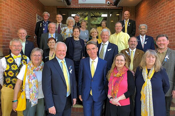 Our Councillors on the steps of Shute end