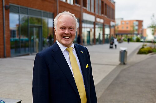 Clive Jones looking happy in Wokingham town centre