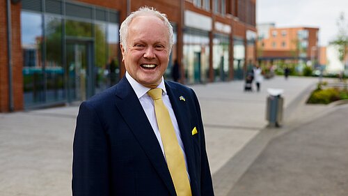 Clive Jones looking happy in Wokingham town centre